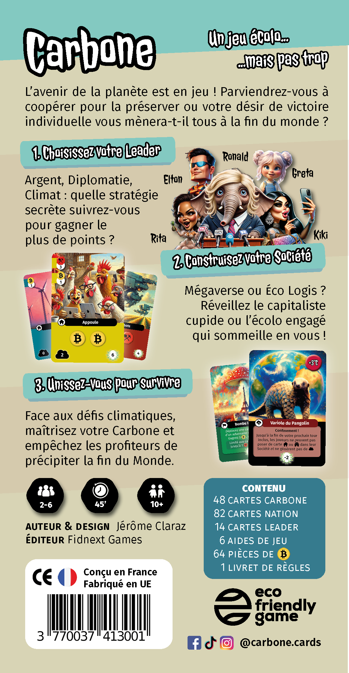 Carbone – Jeu de société - Stratégie & Coopération Climatique – 2 à 6 joueurs - dès 10 ans