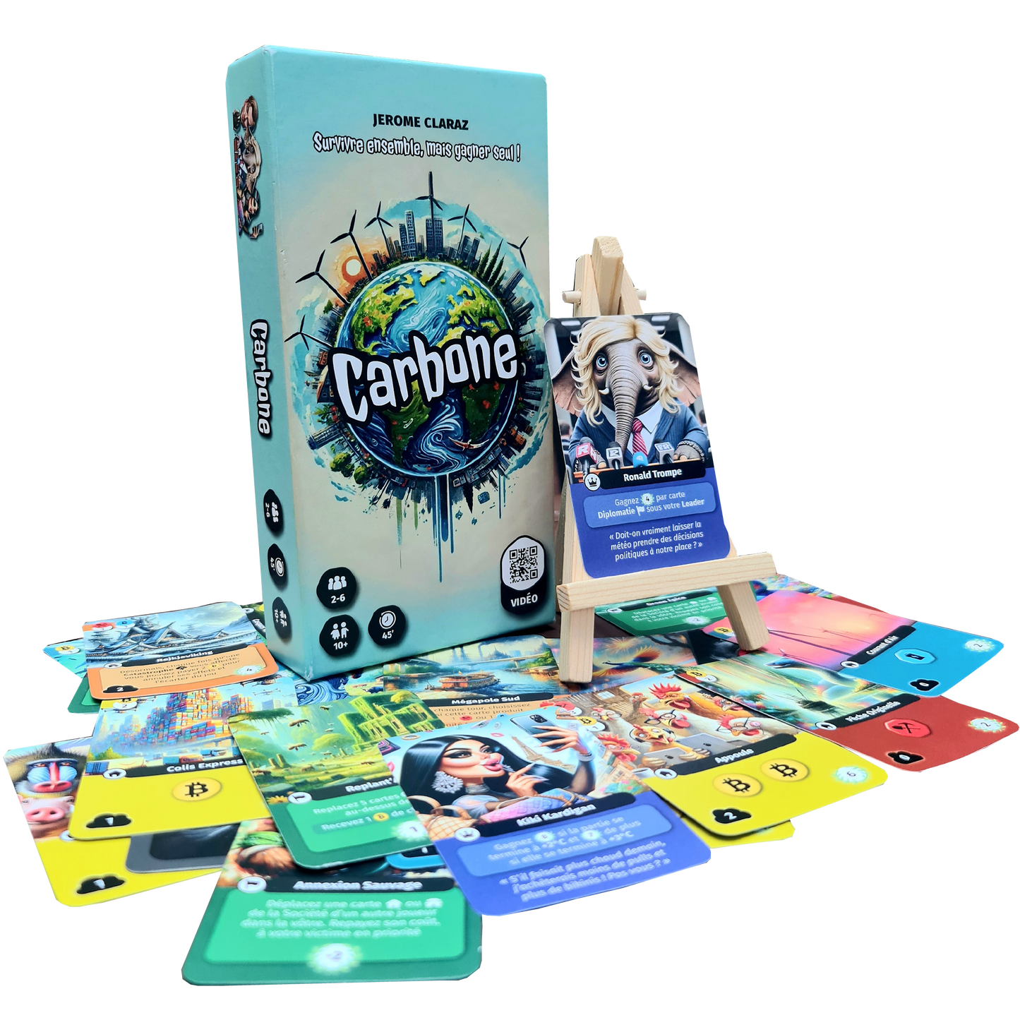 Carbone – Jeu de Société Stratégique et d’Ambiance • Semi-Coopératif avec Bluff et Diplomatie • Jeu de Cartes dès 10 Ans • 2 à 6 Joueurs • Parties 45 Min • Idée Cadeau Famille et Amis