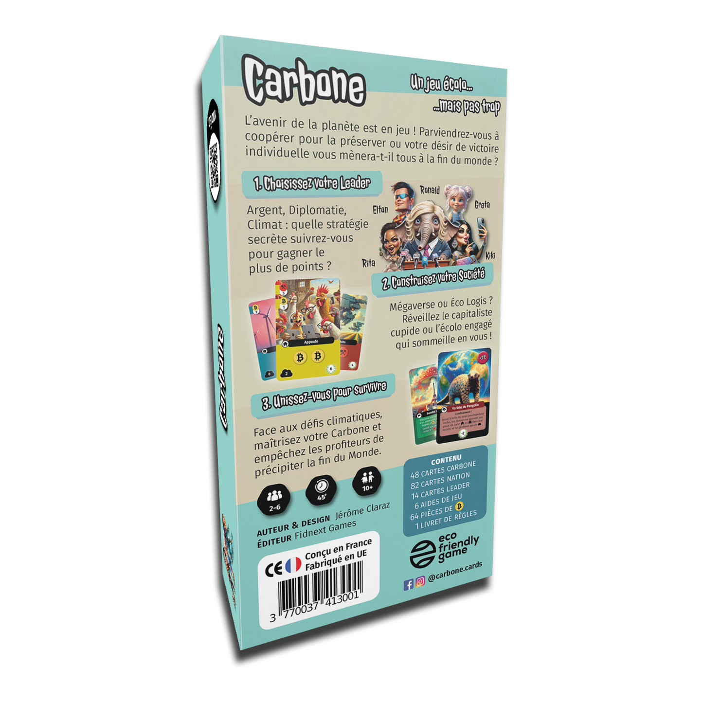 Carbone – Jeu de Société Stratégique et d’Ambiance • Semi-Coopératif avec Bluff et Diplomatie • Jeu de Cartes dès 10 Ans • 2 à 6 Joueurs • Parties 45 Min • Idée Cadeau Famille et Amis