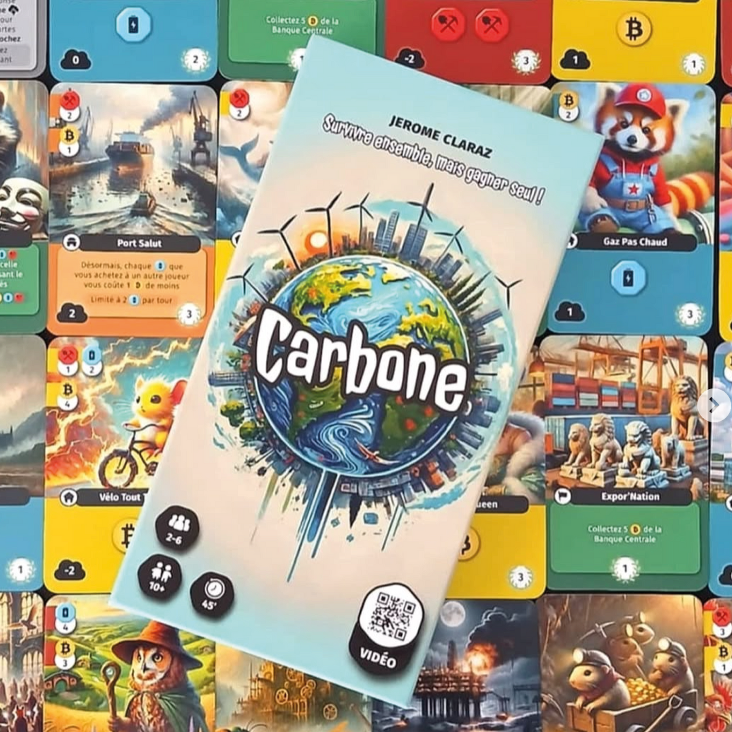 Carbone – Jeu de Société Stratégique et d’Ambiance • Semi-Coopératif avec Bluff et Diplomatie • Jeu de Cartes dès 10 Ans • 2 à 6 Joueurs • Parties 45 Min • Idée Cadeau Famille et Amis